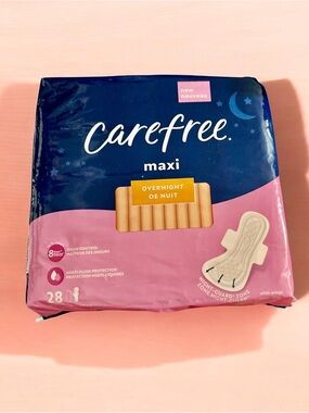 Carefree Maxi Overnight Pads - Pink & Navy Pack